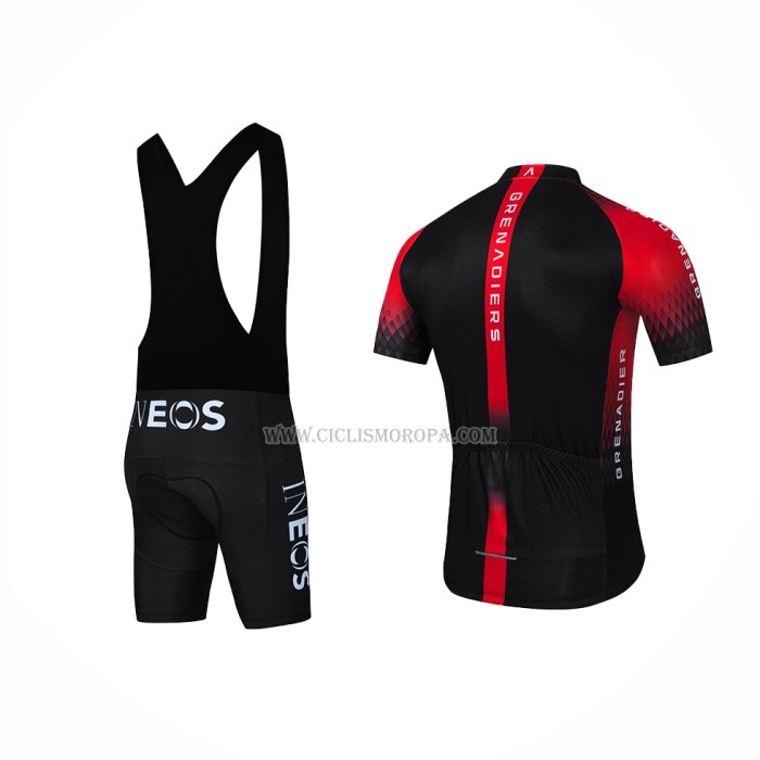 2022 Ropa Ciclismo INEOS Grenadiers Negro Rojo Mangas Cortas y Culotte Corto